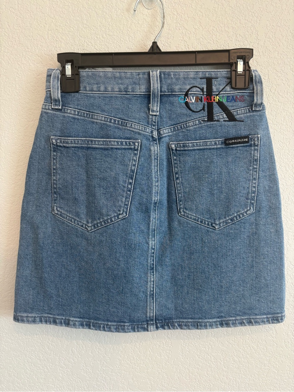 Calvin Klein CK1 High Rise Denim Mini Skirt Button Fly Y2K Women’s W25 - Picture 12 of 15